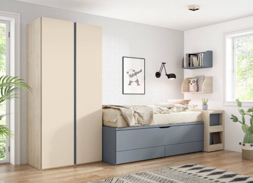 Dormitorio Juvenil Bicama con Armario 2P y Arcón Escritorio ADAPT 15