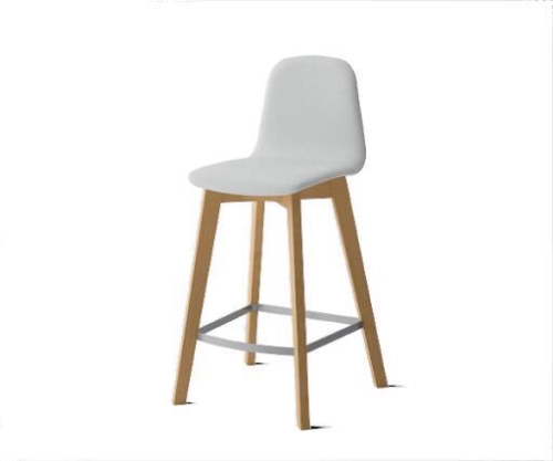 Taburete de 65 cm con Patas de Madera y Asiento Tapizado DOLCE