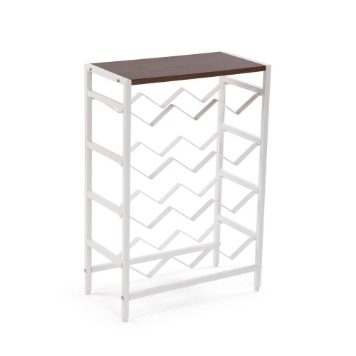 Mueble Botellero 12 Botellas de Madera MDF-Metal Blanco 21300086
