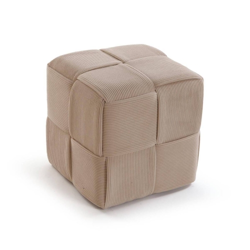 Puf Cuadrado Algodón-MDF Beige CORDUROY 22670002
