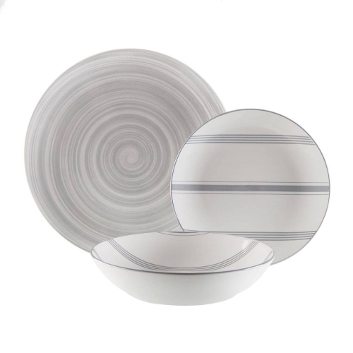Vajilla 18 Piezas Vortex Gris Porcelana 22590050