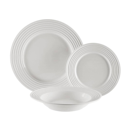 Vajilla de Porcelana 18 Piezas Relieve Círculos 22460010