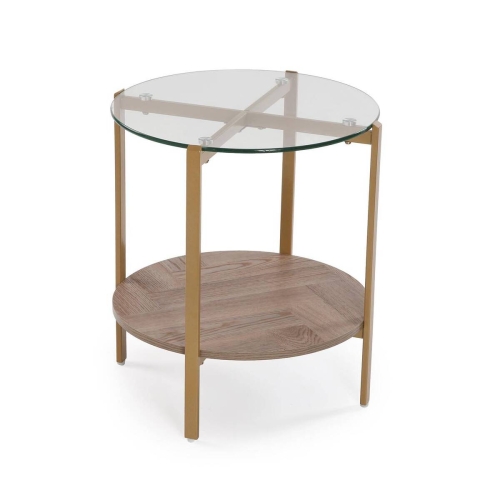 Mesa Auxiliar con Cristal Templado y Metal NIXO 22710039