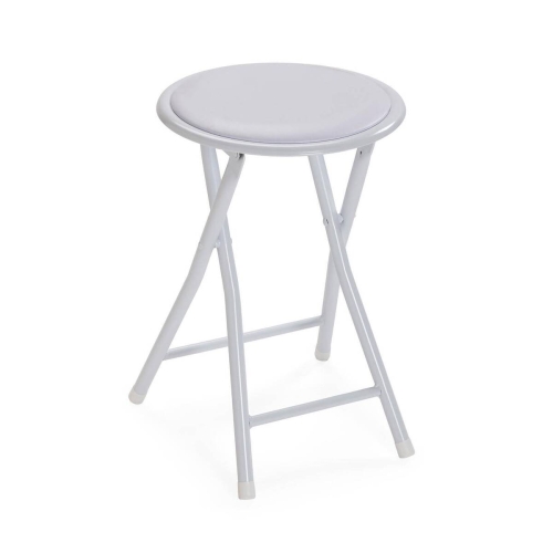 Taburete Plegable Metálico Blanco TOBY 30 cm 22930013