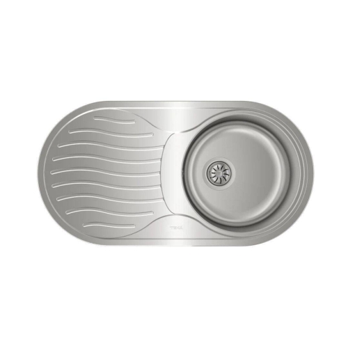 Fregadero Circular Encastrado y Reversible con Cubeta de 36 cm y Escurridor INOX TEKA DR-80 10110005