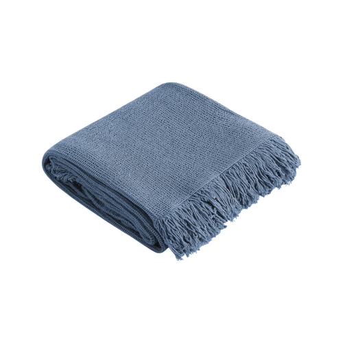 Manta Plaid de Algodón en Azul Índigo FAUSTO
