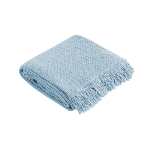Manta Plaid de Algodón en Azul Hielo FAUSTO