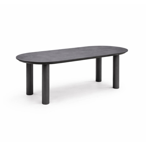 Mesa de Jardín Antracita 180 cm Aluminio Mármol ALGECIRAS