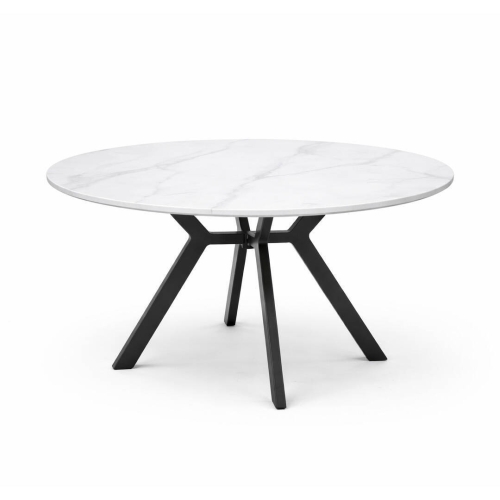 Mesa de Jardín Redonda de 110 cm Cerámica Antracita BARCELONA