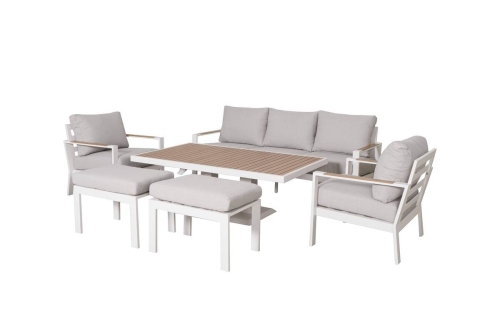 Conjunto de Jardín Aluminio con Mesa Elevable BADAJOZ