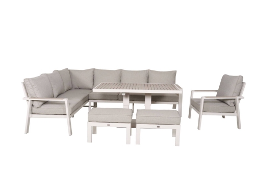 Conjunto de Jardín Esquinero Aluminio con Mesa Elevable MURCIA CORNER