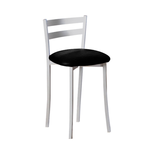 Taburete Bajo con Respaldo y Asiento Tapizado de Aluminio 917/AL