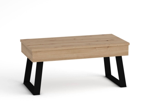 Mesa de Centro Elevable 100x50 cm con Patas Metálicas Trapecio M804