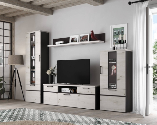 Composición de Salón 280 cm Acabado en Ébano y Albian OTTO 108