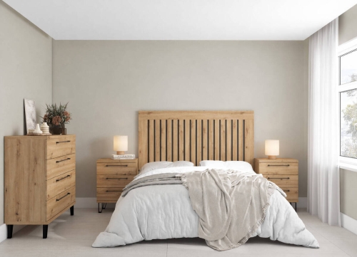 Composición de Dormitorio con Cabezal y Cómoda KRONOS.5
