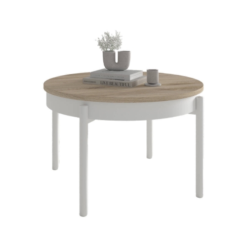 Mesa de Centro Elevable Redonda 72 cm Metal Cilindro M836