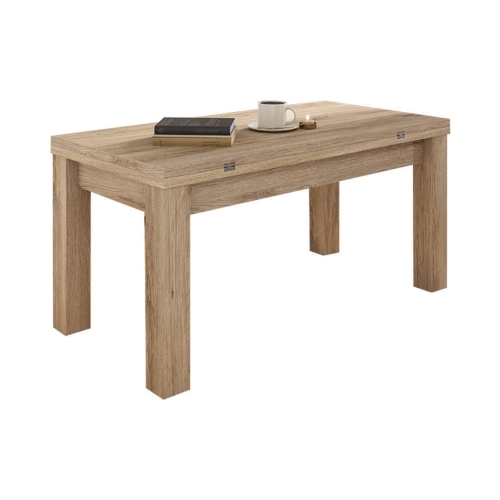 Mesa de Centro Elevable Rectangular 110x50 Patas Cuadradas de Madera M906