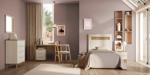 Composición de Dormitorio Juvenil Acabado Polar/Artisan KRONOS 5 N 820