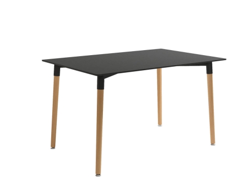 Mesa de comedor Fija con Patas de Madera y Sobre de MDF Lacado CARIBE 120 cm