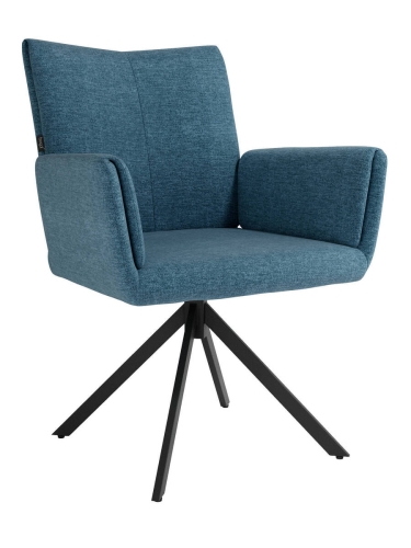 Silla Giratoria de 180° con Respaldo y Asiento Tapizados y Patas de Metal MODENA