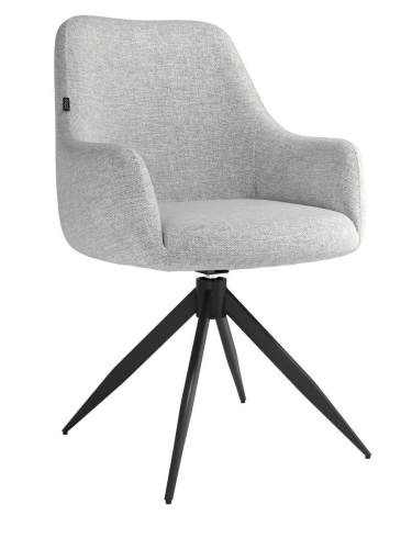Silla Giratoria de 180° con Respaldo y Asiento Tapizados y Patas de Metal MONTREAL