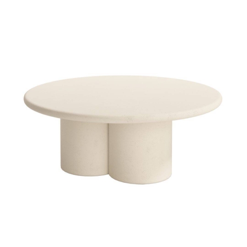 Mesa Auxiliar Redonda Acabado Microcemento Beige GAIA 80 cm CNG118BE