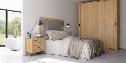 Conjunto de Dormitorio Color Humo y Roble JORDAN EVO Nº 25