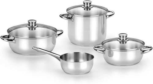 Batería de cocina con tapa de cristal 4 piezas MONIX M450002