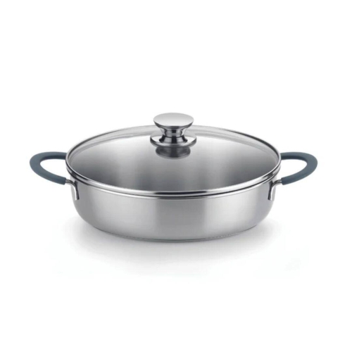 Rustidera BRA Master 26 cm Acero Inoxidable con Tapa de Vidrio A450556