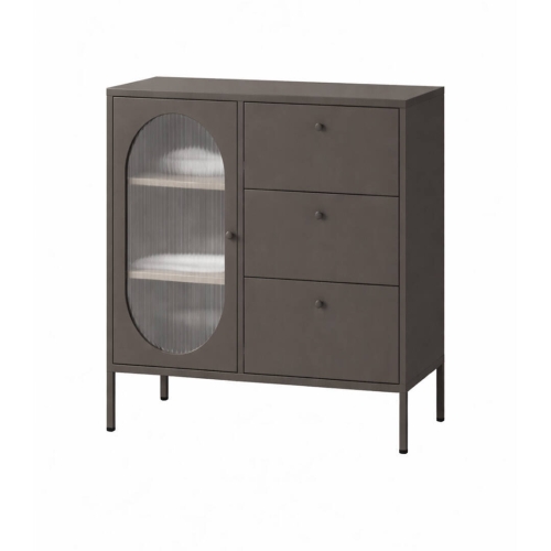 Aparador Metálico con Puertas de Cristal 80 cm COLORBURST