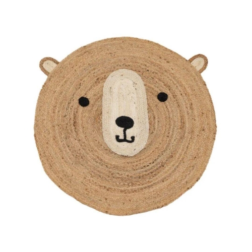 Alfombra Infantil Redonda de Yute Natural 609333