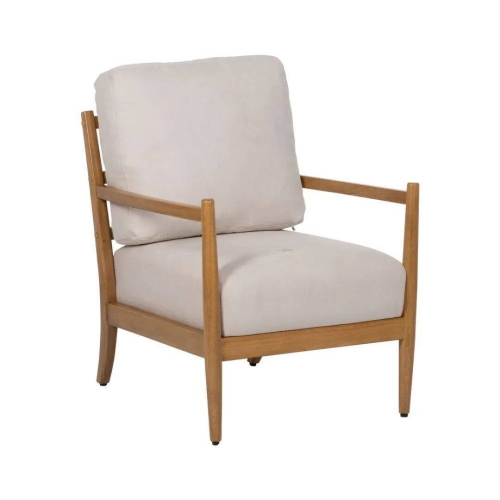 Sillón de Madera con Tapizado de Color Blanco 611280