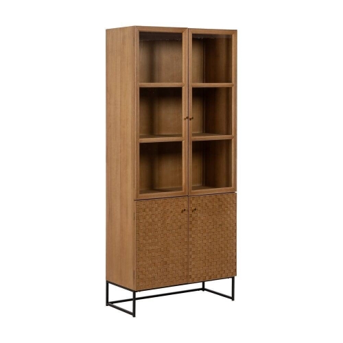 Vitrina Natural de DM y Madera de Fresno con Puertas 198 cm 612156