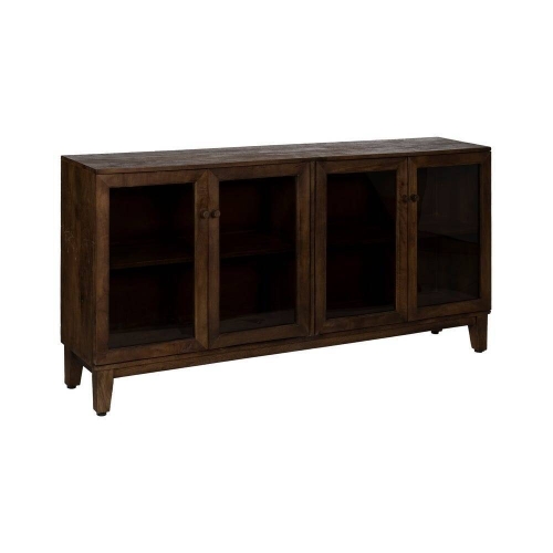 Aparador de Madera de Mango con Puertas de Cristal 612864