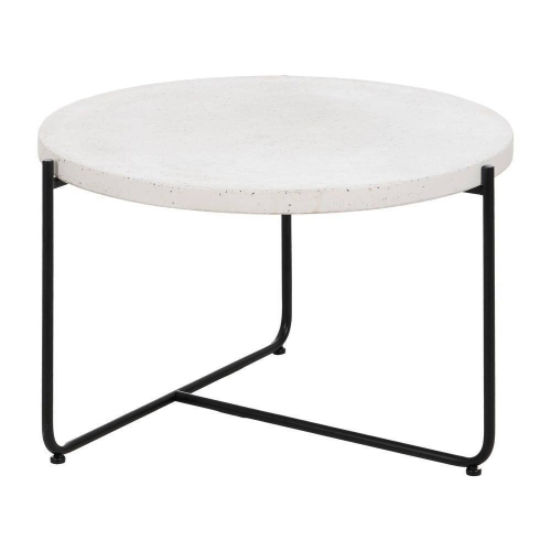 Mesa de Centro Beige y Negra en Magnesio con Patas de Hierro 68 cm 613558
