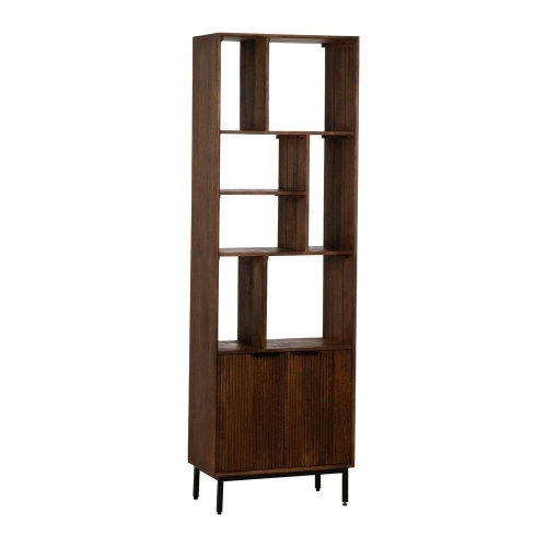 Mueble Alto de Madera de Mango con Huecos Asimétricos y 2 Puertas 60 cm 612719