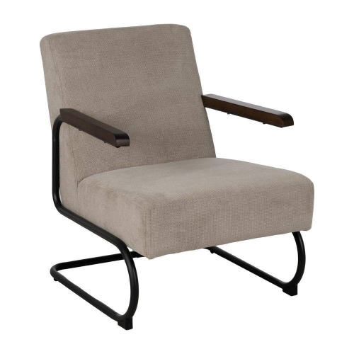 Sillón Taupe de Metal y Tejido con Patas Negras 613473