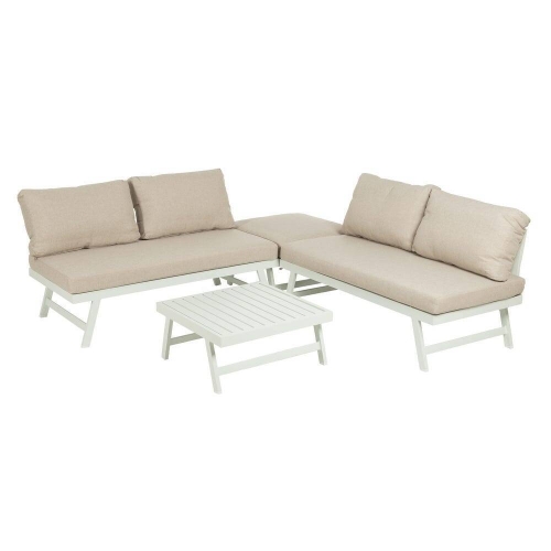 Conjunto de Jardín Estructura de Aluminio Color Beige-Blanco 614435