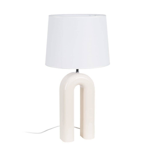 Lámpara de Mesa Crema 70 cm con Base DM Lacado y Casquillo E27 614899