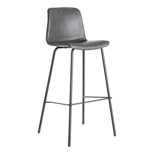 Taburete de Cocina de 47 cm en Metal y Símil Piel Negro 615511