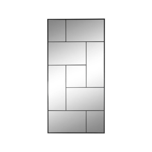 Espejo Geométrico de Pared de Cristal y Hierro Negro de 90x180 cm ES-215376
