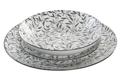 Vajilla de Porcelana de 18 Piezas Bambú Gris Claro PC-219215