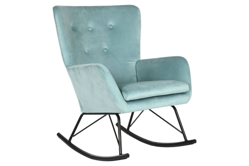 Mecedora Metal‑Poliéster Terciopelo Azul MB-211338