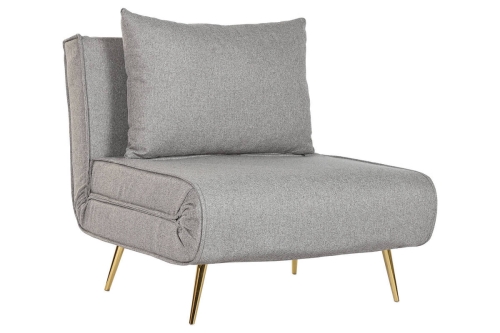 Sofá Cama Tapizado en Poliéster Crema con Patas de Metal MB-221699