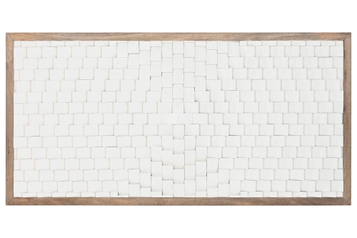 Cabecero de Cama 3D en Blanco Madera de Mango MB-220980