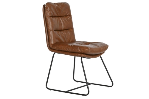 Silla de Comedor en Ecopiel Blanca con Patas Metálicas MB-219417