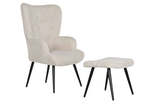 Sillón y Butaca en Terciopelo con Estructura Metálica MB-217772