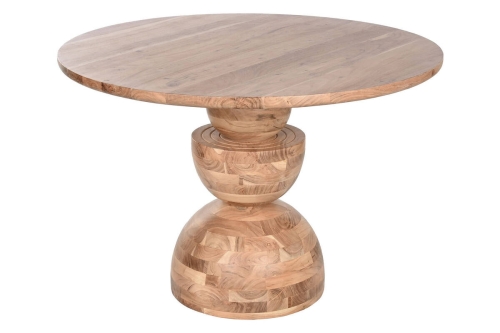 Mesa de Comedor Redonda en Madera Acacia MB-212658