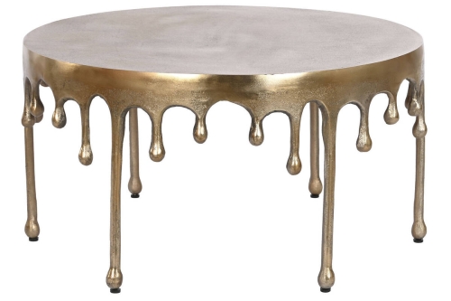 Mesa de Centro de Aluminio en color Antique Gold MB-208497