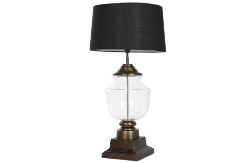 Lámpara de Mesa en Acero Patinado y Cristal LA-219565